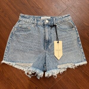 Banjara rhinestone denim shorts